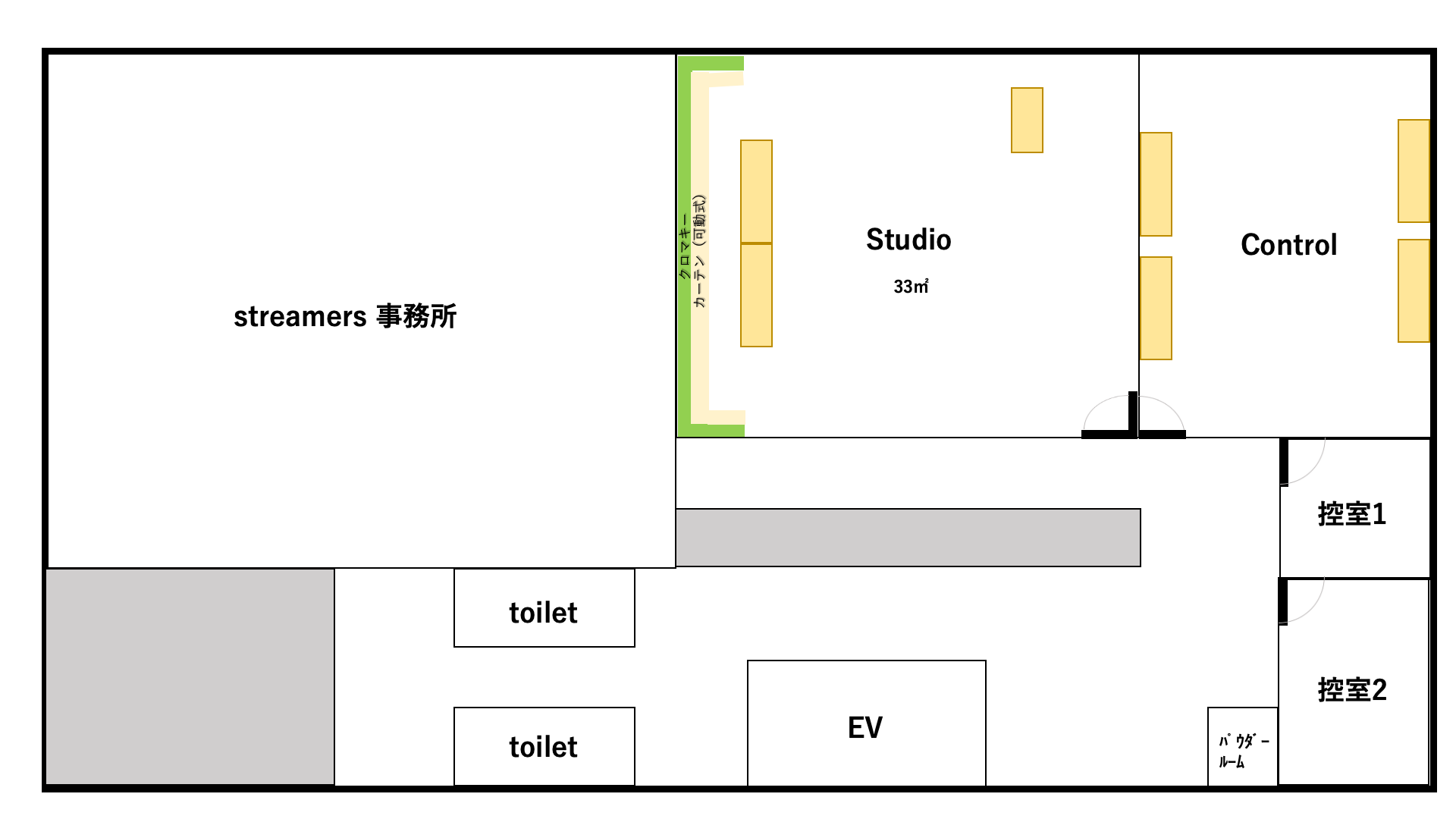 日本橋スタジオBのレイアウト図
